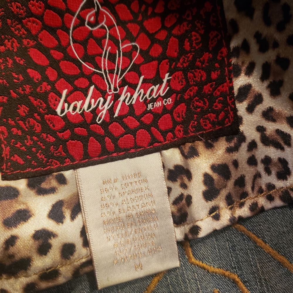 Baby Phat Y2K Blue Denim Jacket with Taupe Faux Fur Trim, RARE Item! - Picture 2 of 13
